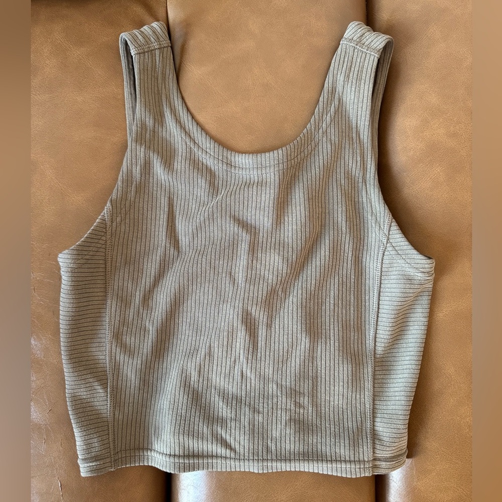 Lululemon Green Ribbed bra top